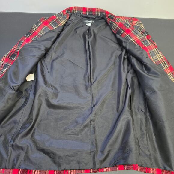 Vtg Requirements Wool Blazer Jacket Womens 14 Holiday Plaid Academia Preppy Lux - Picture 5 of 10